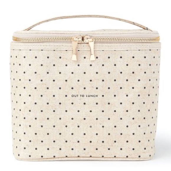 kate spade Other - Kate Spade Polka Dot Lunch Bag with Gold Zipper